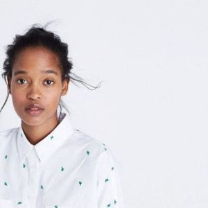 Madewell Embroidered Cactus Courier Shirt - Sz XS